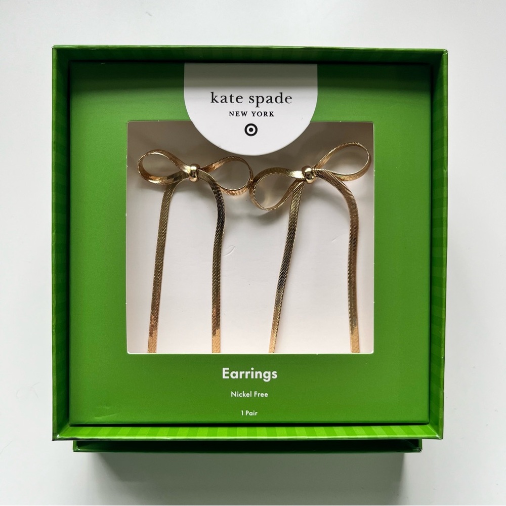 Kate Spade Gold Bow Ribbon Earrings